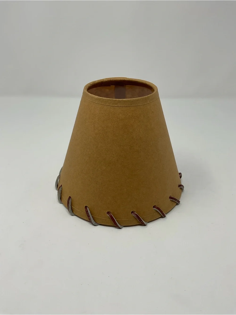 Handstitched Tan Lamp Shade – Rustic Home Accent